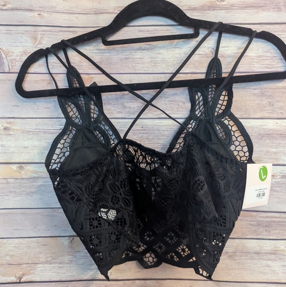 NWTs, Black Lace Women Top/ Bralette Sz M/L #B15 - Picture 2 of 4